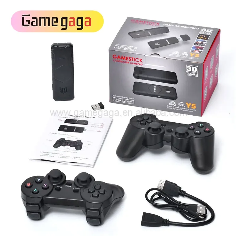 Y5  Game Stick 4K Output Retro Video Game Console 64GB 40000 Games TV Classic Gaming Consoles For PSP