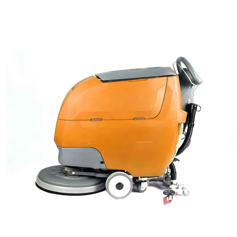 Manual street cleaning scrubbing hand push dust cleaner equipment walk behind floor scrubber machine