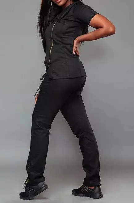 Yingli Hot Sale Top Quality Easy Care Hospital Uniforms Zipper Top Slim Fit Pants Medical Uniform Scrub Sets Women Nurse Uniform