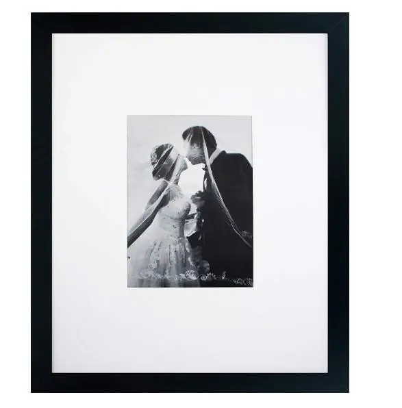 Black MDF photo frame 11*14 with 5*7 mat for wedding and holiday signatures