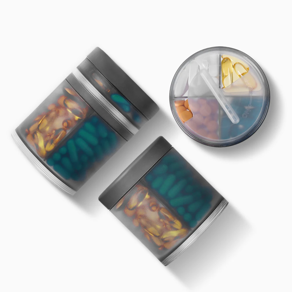 Настраиваемый 31 день Роскошная акция, 4 упаковки, компактный, очень большой, 7 дней в неделю, органайзер для хранения таблеток