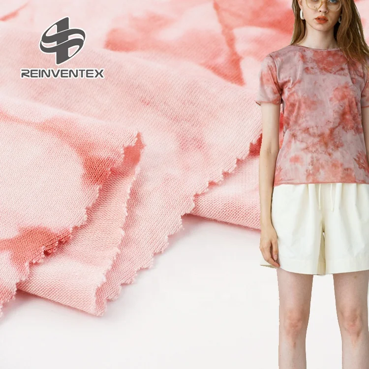 
1384 Good price knit colorful dress shorts underwear stretch jersey spandex tie dye rayon fabric for t shirt 