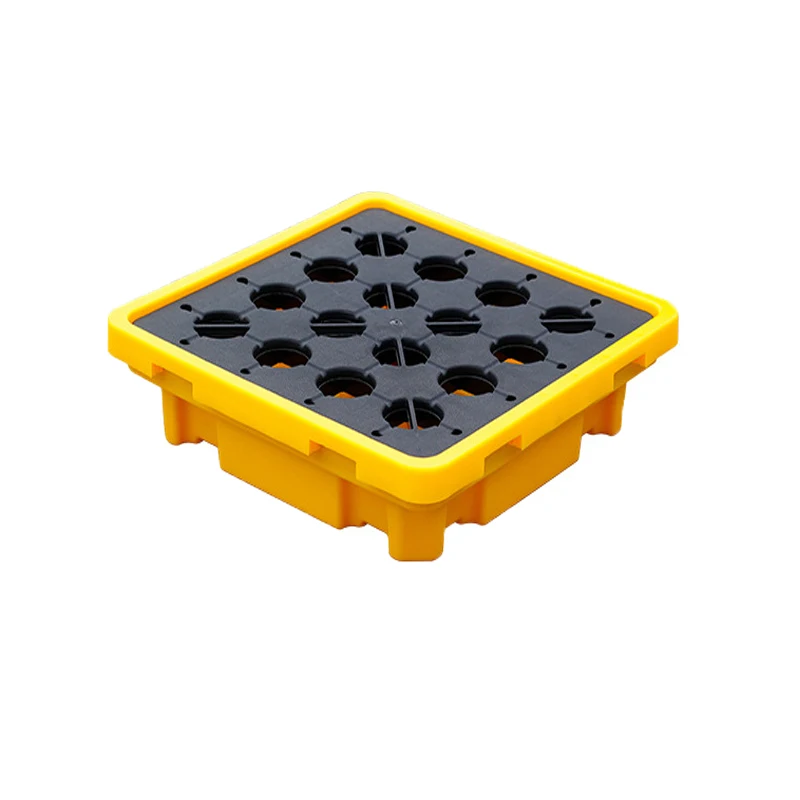 720*720*160mm  4 Drum Oil Spill Pallet rubber anti-leakage tray Plastic spill Pallet oil spill containment pallet