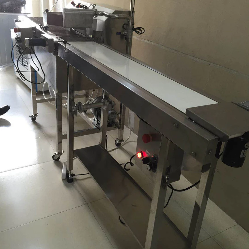 Chocolate Enrobing Machine   Coating Biscuit Cookies Cake Snack Process Covering Tempering Machine