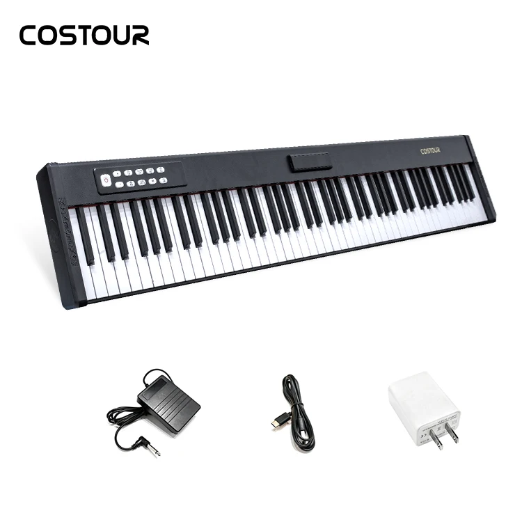 Factory Custom OEM Luxury Black Portable Electronic Piano Key Board 88 Key Weighted Digital Piano