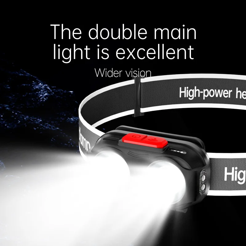 LED Headlamp Outdoor Activities Waterproof Portable USB Rechargeable Headlamp Running Hiking Hunting Emergencies