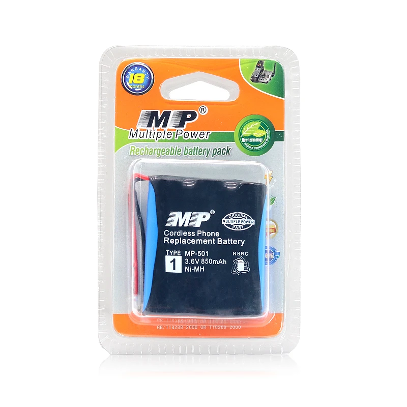 
Cordless Phone Battery 3.6 Volt 850 mAh - Ultra Hi-Capacity - Replacement for AT&T, Panasonic 