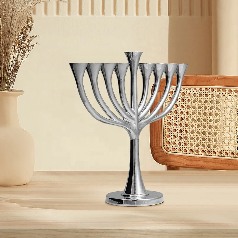 Hanukkah Menorah Nine Branches Jewish Menorah Judaica Religious Candelabra