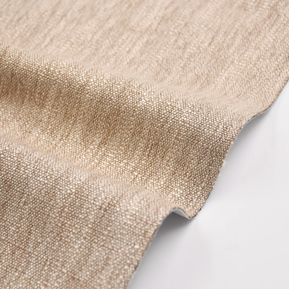 wholesale cheap 100% Polyester Coated Backing Linen type fabric Sofa Home Textile curtain Fabric for upholstery