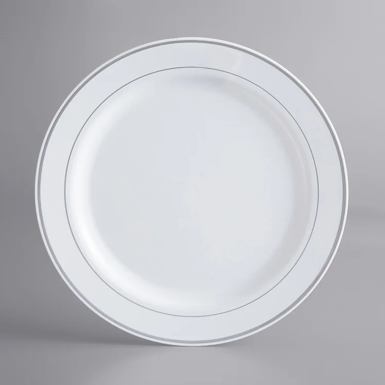 Assiette серебро incassable блюда услуги для ресторана рисунок в виде решетки серебристого цвета на картах дизайн Дешевые обеденные тарелки
