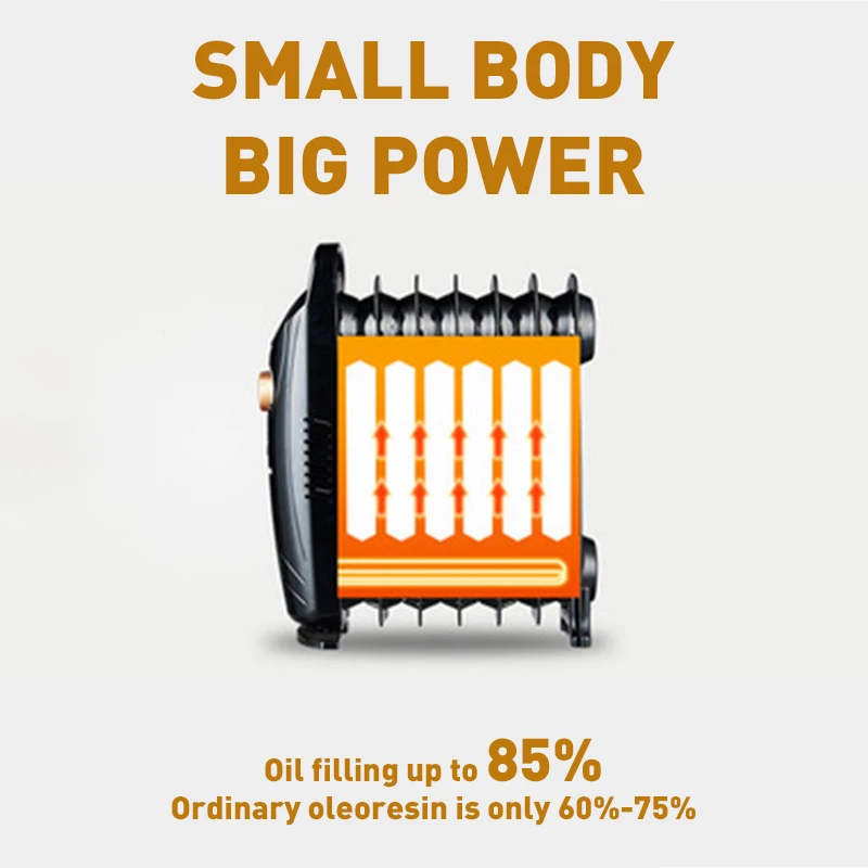 Oil Filled Radiator Heater Portable Space Heater custom 700w/1000w Adjustable Thermostat Quiet Heater for Home Office