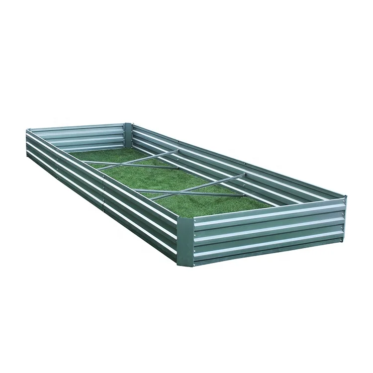 Eco-friendly Large Rectangle 12x4x1ft Galvanized Steel garden raised planter box Raised Garden Beds for Vegetables herbs flowers