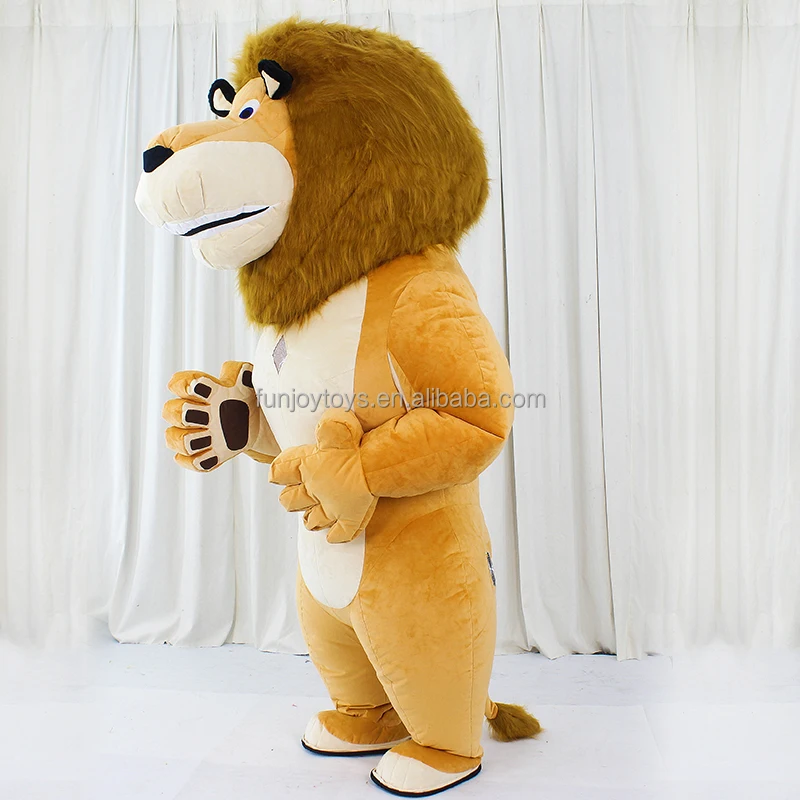 Adult Halloween Plush Furry Mascot Animal Carnival Dress Suit Fur Inflatable Lion Costume for sale