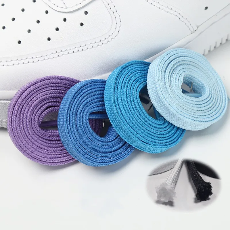 High Quality 10mm Double Layer flat shoelaces Sneaker shoe laces colorful Shoelaces replacement shoelaces