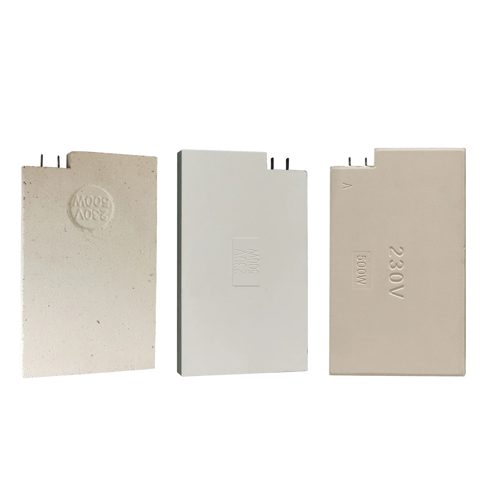 Inertia thermal Magnesia ceramic block 500 W M1525 thickness 20 mm 6.3 mm terminals built in Iron chromium aluminum heating wire