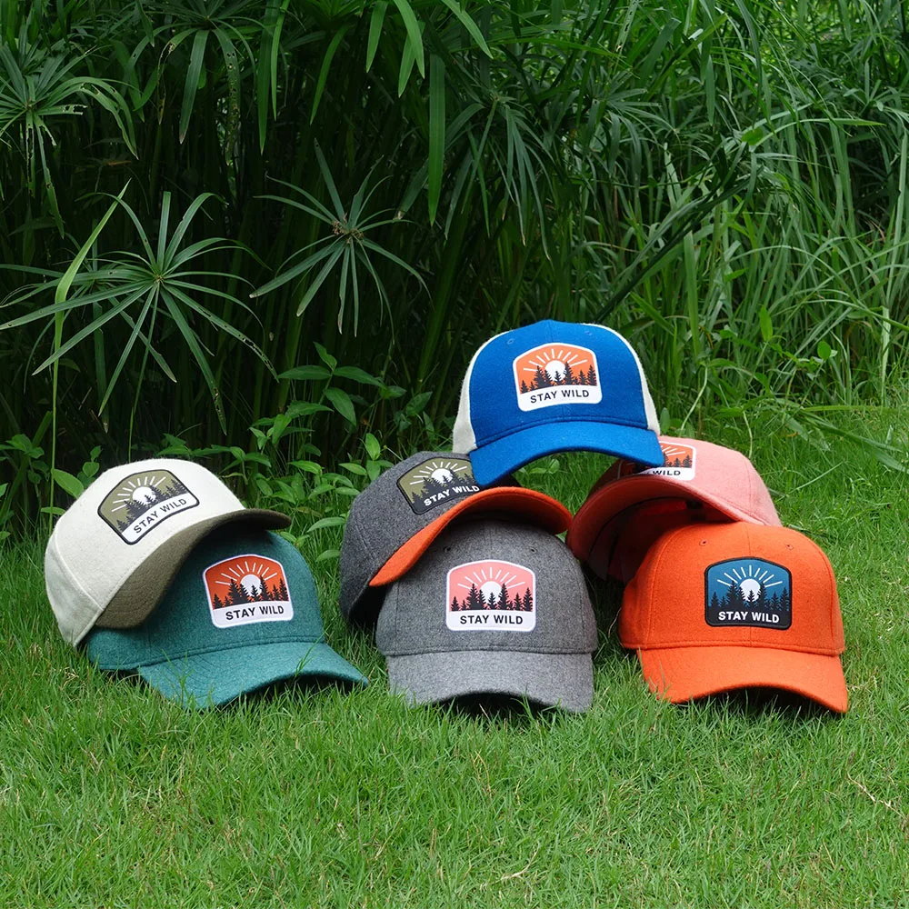 New Fashion Wool Cap Embroidered Baseball Hat Melton Sports Cap Warm Thick Wool Melton Baseball Cap