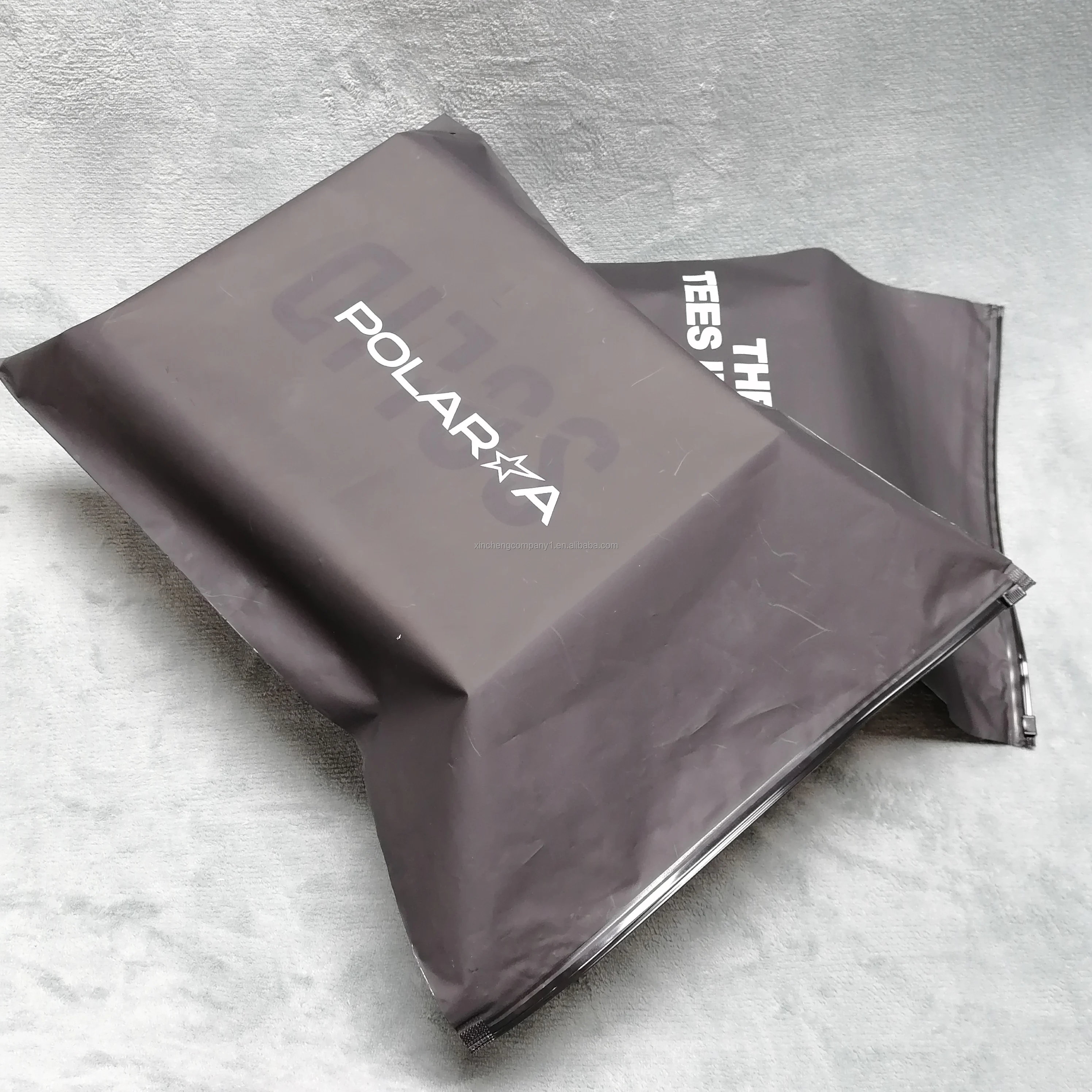 Custom frosted plastic packaging biodegradable frosted eva zipper bag for clothing