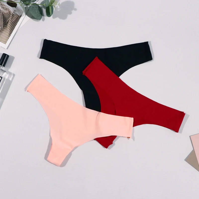 Hot Ick Silk Sexy Women Low-Rise Ladies T-back Comfortable Panties Girls Seamless Thong for Female