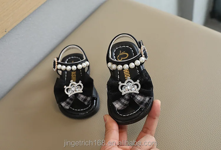 Baby Sandals 2024 New baby sandals Open toe bow crown Baby sandals Lady fashion