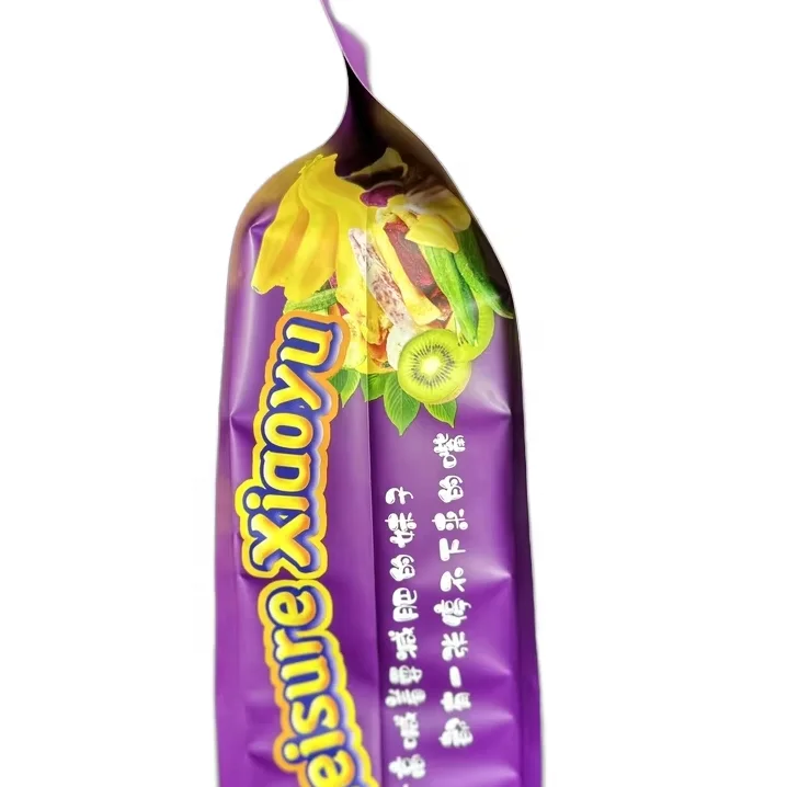 Matte Finish Custom Gravure Printing metallic silver Dehydrated fruit and vegetable  Bag With Tin Tie, 4 sides sealed bag