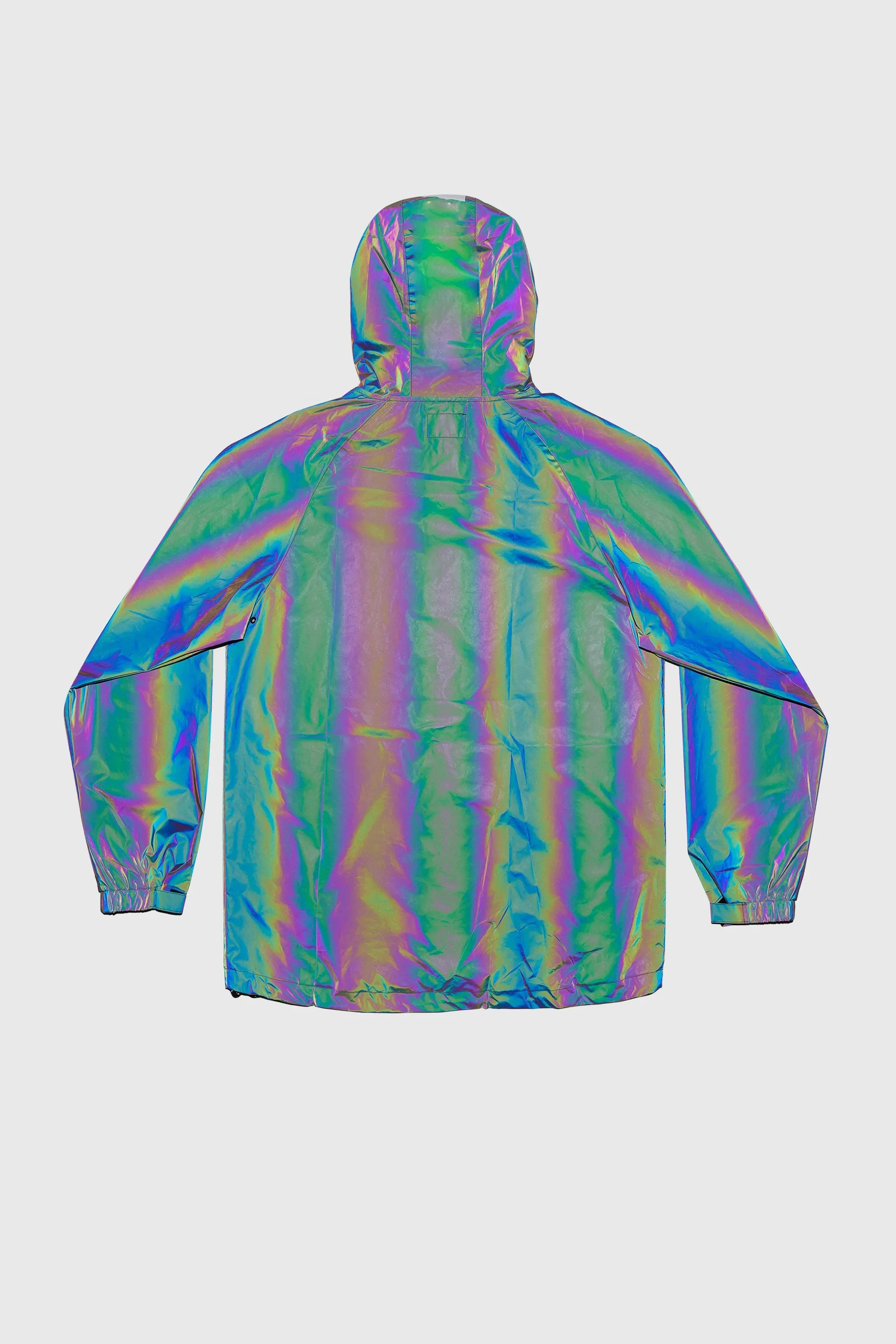 Hot Selling Activewear Mens Hooded Jacket With Zipper Rainbow Reflective Jackets