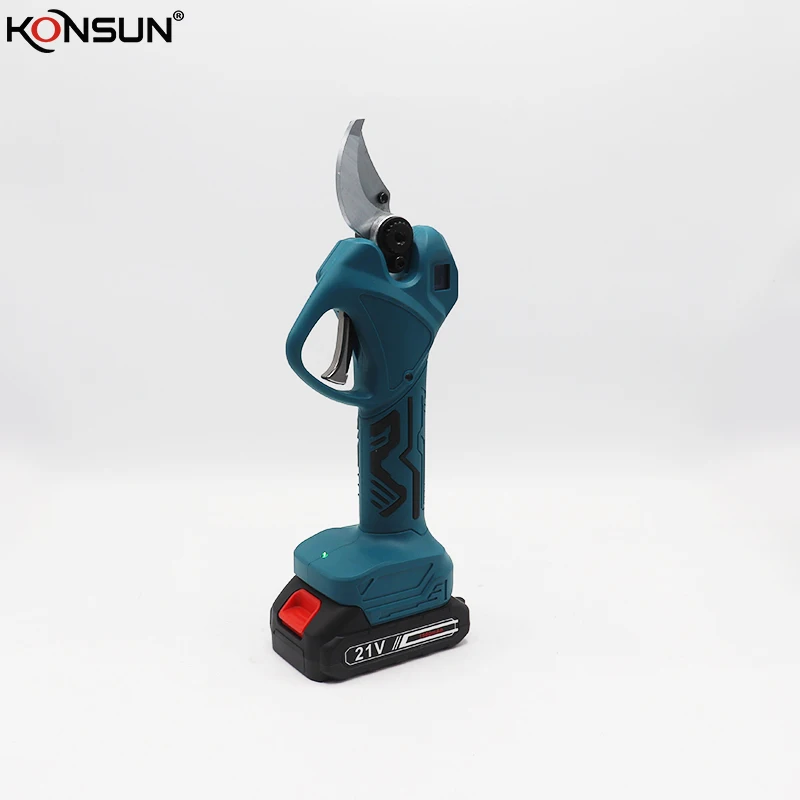 KONSUN 40 mm Electric Progressive Pruning Shear with Finger Protection Electric Pruning Scissors Bruless motor
