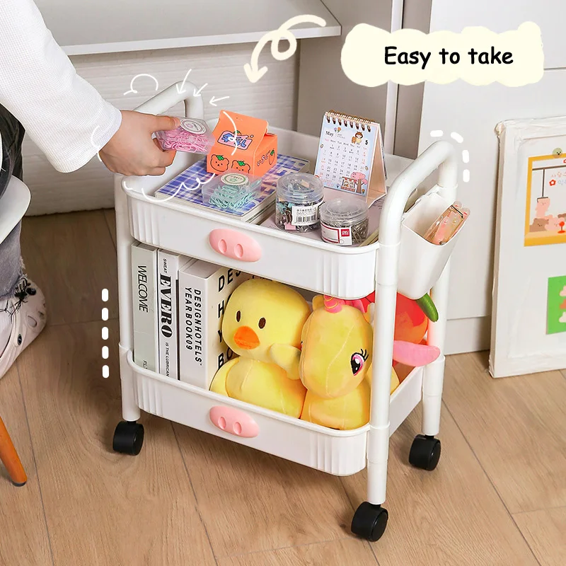 3 Tiers Kitchen Removable Plastic Storage Organizer Racks Home Book Snack Small Storage Trolley