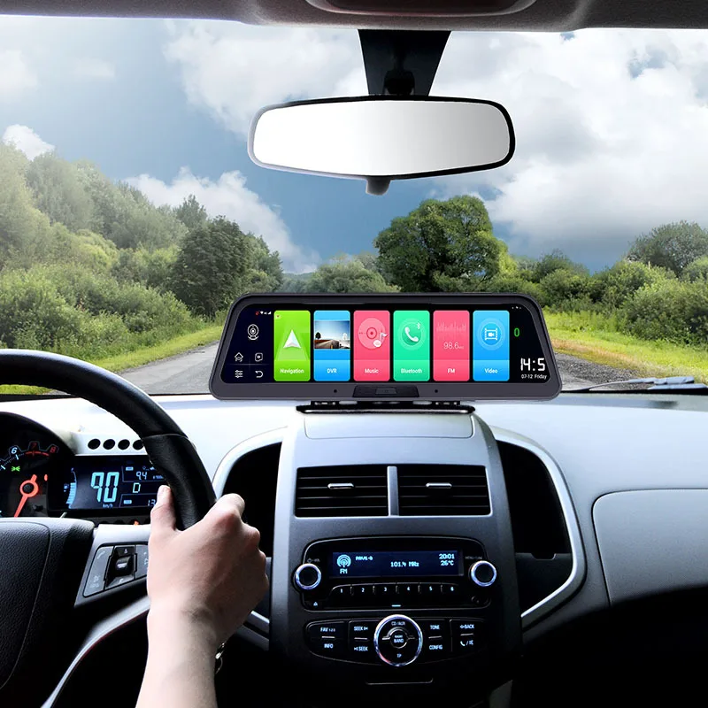 10Inch IPS 4G dash cam GPS Navigation Vehicle Recorder Car Black box 360 Degree WIFI ADAS Android 8.1 Dual Camera dash cam