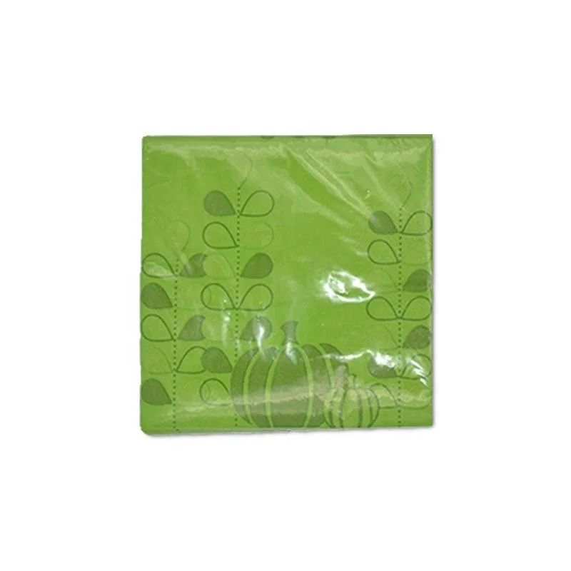 
Folding design bulk personalized customized green beverage paper dinner napkins 