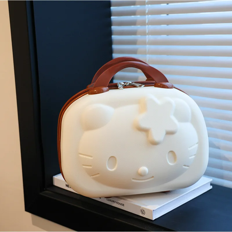 Wholesale 12 Inch Kitty Hard Shell Makeup Case KT Cosmetic Travel Toiletry Bags Mini Suitcase Lightweight Hand Luggage Gift