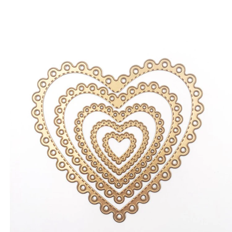 Hot Selling Cut Heart Custom Metal Dies Scrapbooking Die Cutting Stencil