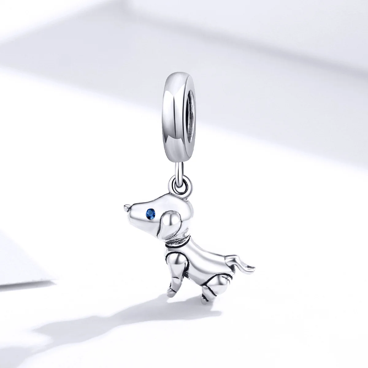 Personality robot dog diy silver bead necklace pendant pendant s925 sterling silver SCC1468