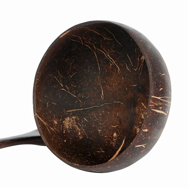 Coconut Wooden Bowls Spoons Smoothie Dessert Bowl Eco-Friendly Natural Coconut Shell Wood Fruit Salad Bowl