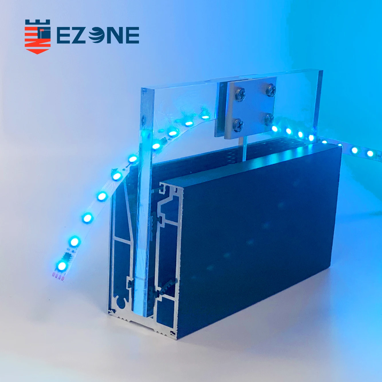 Aluminum Glass Railing Aluminium U Channel Profiles For Balcony Balustrade Glass Railing  With LED