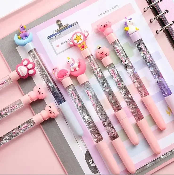 Best Quality Colorful Pink Fairy Stick Unisex Creative And Lovely Moon Unicorn Liquid Quicksand Plastic Student Gel Pen
