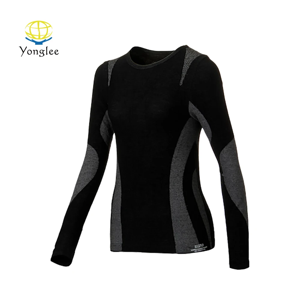 
Certified Odor Resistent Seamless Womens Warm Merino Wool Base Layer 