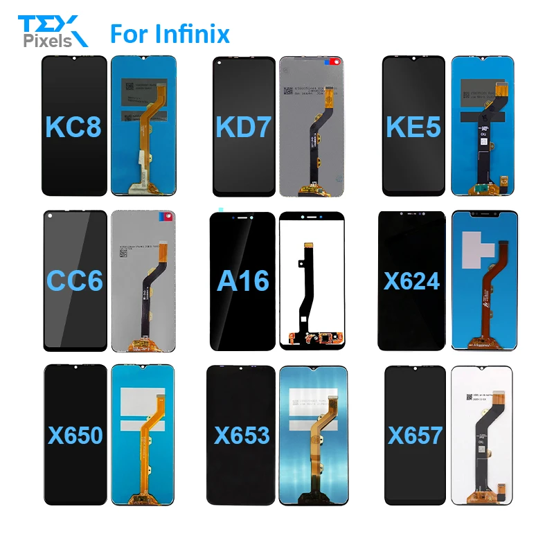 for Infinix K7 KC8 KD7 KE5 CC6 A16 S16 Camon 11 X624 X650 X653 X657 lcd for phones techno infinix and itel
