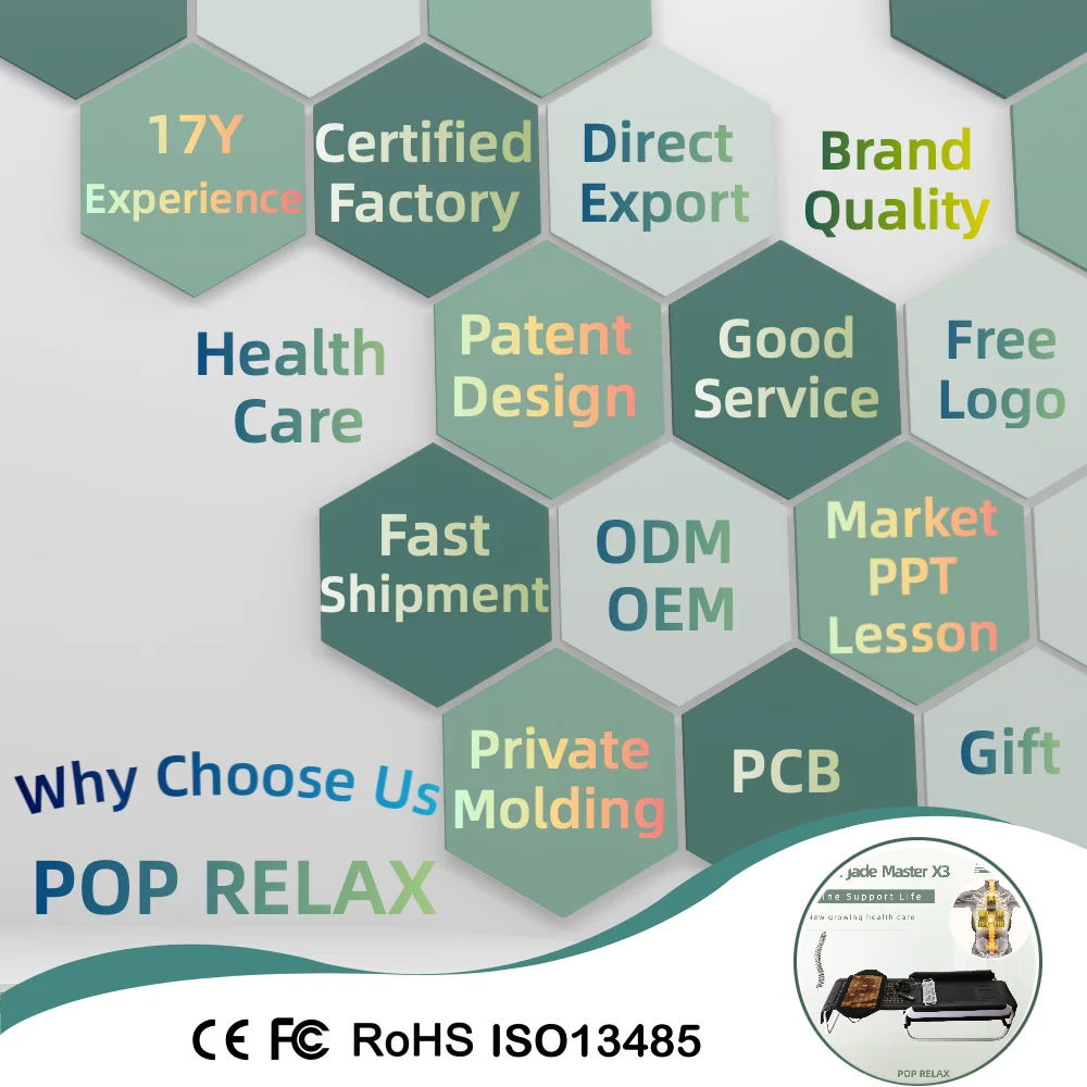 pop relax new invention back thermal vibration hot tourmaline stone mucsle relax therapy infrared heating massage chair