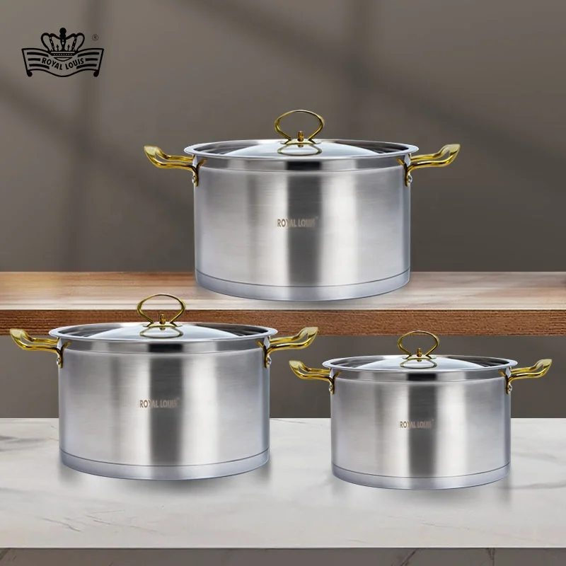26/28/30cm Factory cooking pots sets 6pcs Induction cookware Stainless Steel Cookware set non stick Soup Pots