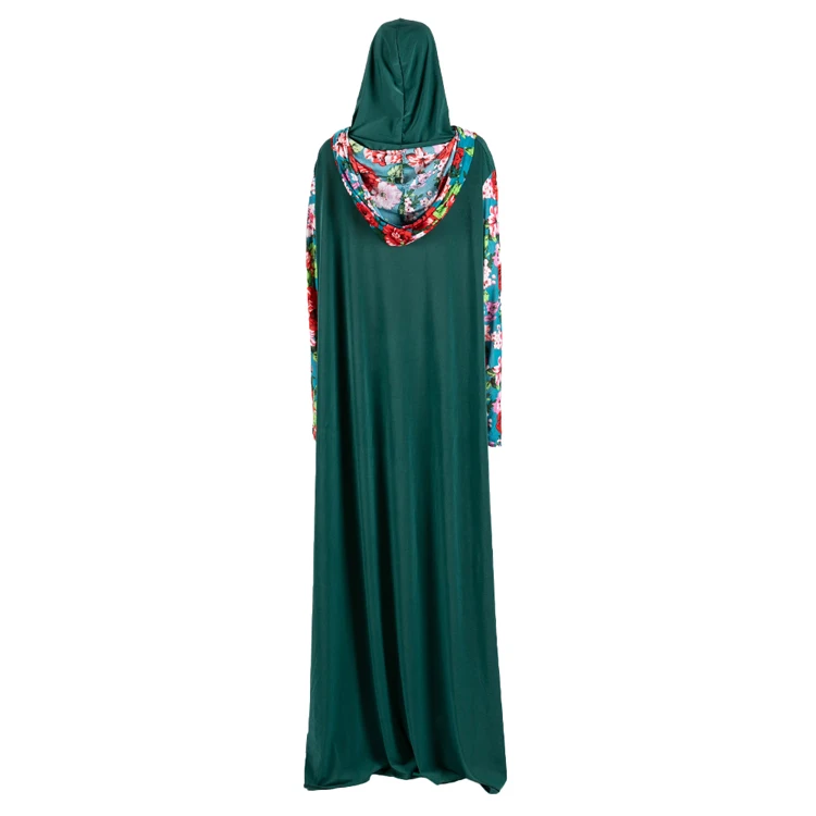 NEW Model Patchwork Double Hijab Dress Muslim Women Girls Hooded Abaya Robe 2XL/3XL/4XL/5XL Size Islamic Daily Prayer Clothing