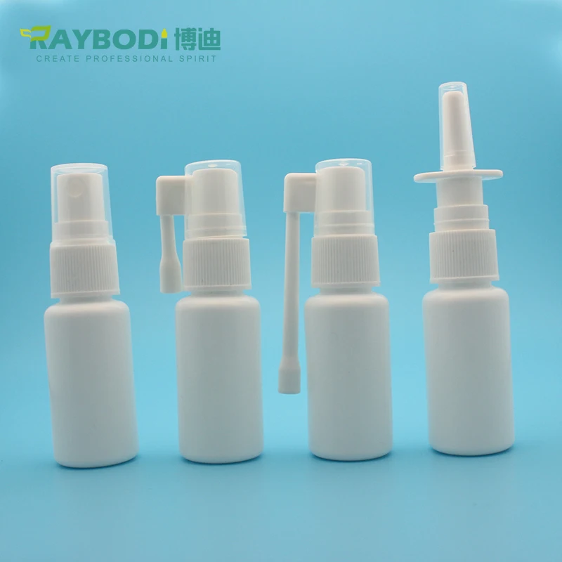 High quality Empty White Plastic Long rocker oral spray bottle for Pharmaceutical Packaging