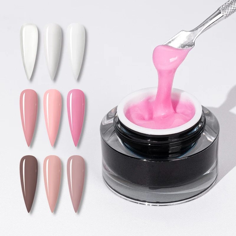 QSHY Hard Gel Polish Custom Logo UV gel Soak Off Long Lasting Resin Solid Builder Mousse Extension Builder Gel For Nails