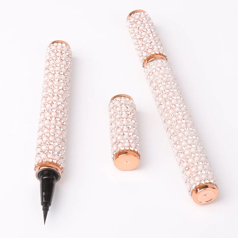 New Design 2 In 1 Private Label Custom Logo Colored Waterproof Glitter Liquid Black Lashglue Glue Pen Eyeliner