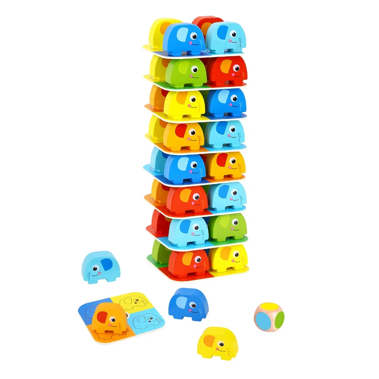 2024 children colorful lovely mini Elephant Stacking Game set