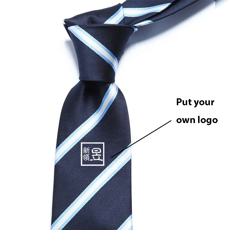 school tie manufactures cheap price recycled polyester navy stripe children school uniform neck ties  men custom logo
