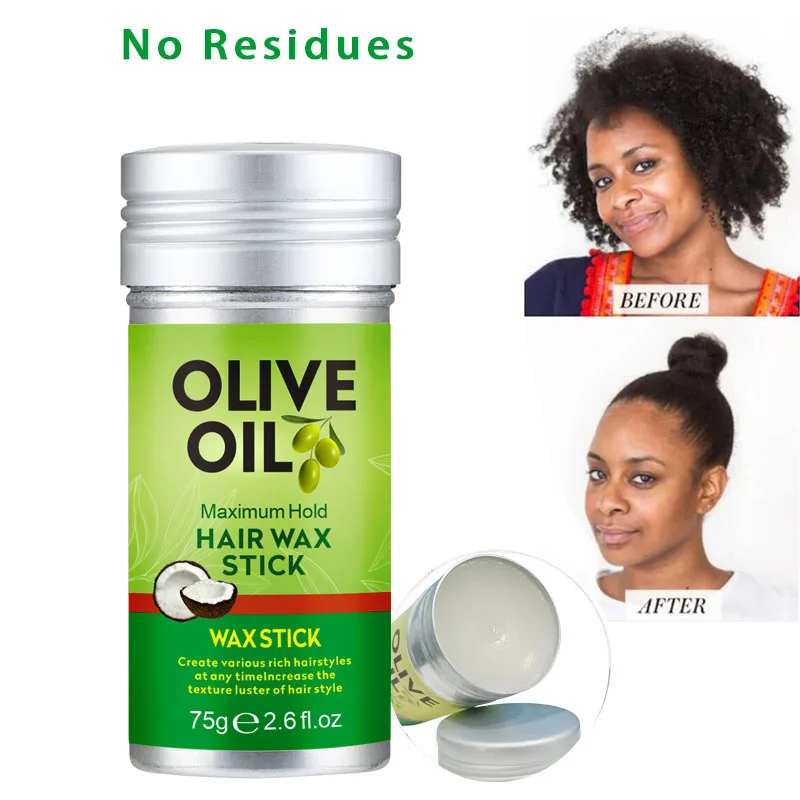 Custom Service Women Men Hair Styling Flyway olive Wax Stick Strong Hold Hair Wax Stick For Flyways