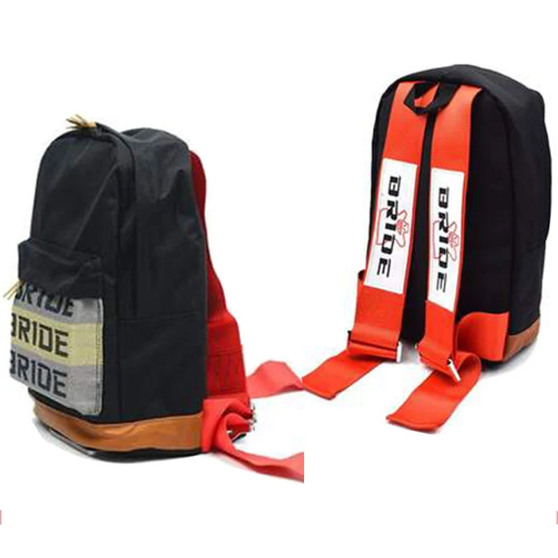 Best Multi-funactional Waterproof Large Capacity Portable Brown Bottom with Red Bride Harness Straps Jdm Bride Racing Backpack