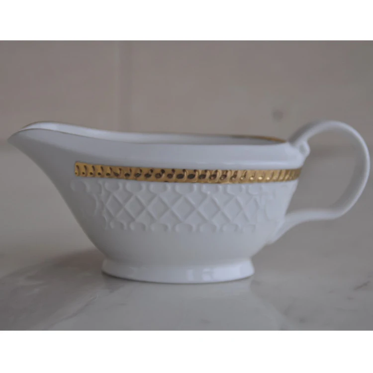 Белый керамический Золотой обод для ресторана/отеля/кейтеринга/свадьбы