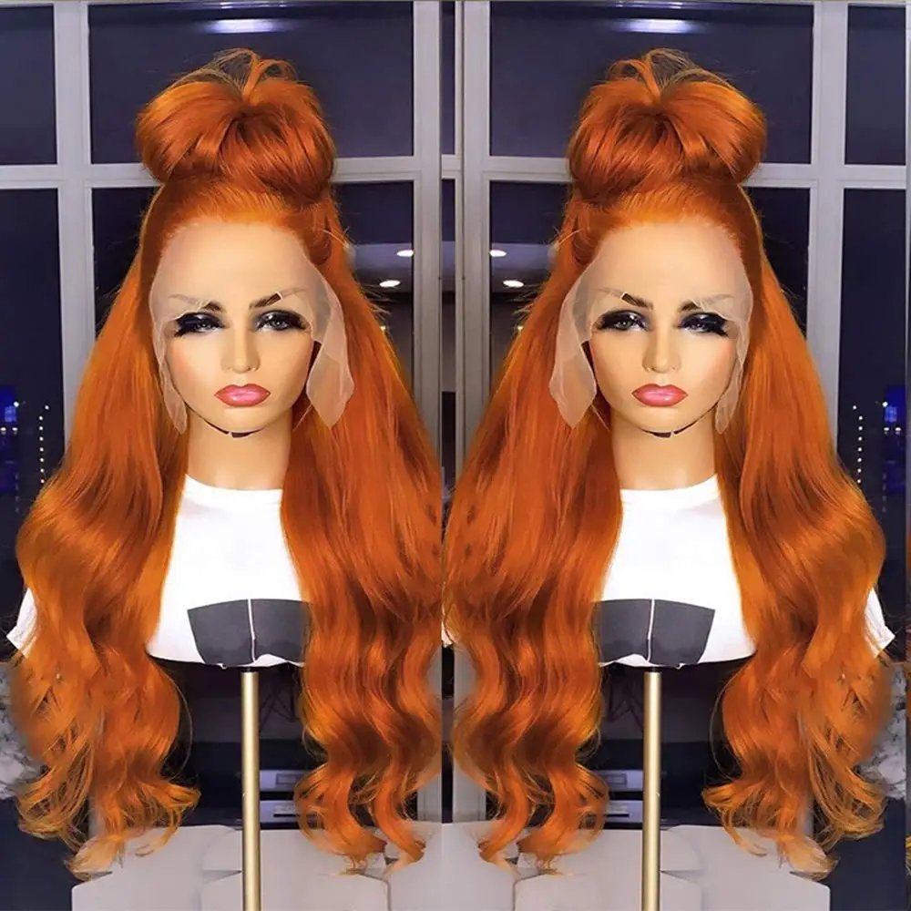 #350 Ginger Orange Brazilian Body Wave Human Hair HD Lace Frontal Wigs for Black Women Lace Front Wigs Full Lace Human Hair Wigs
