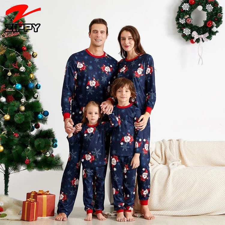 New fashion funny christmas pajamas for adults child baby onesie family pijama sets long sleeve